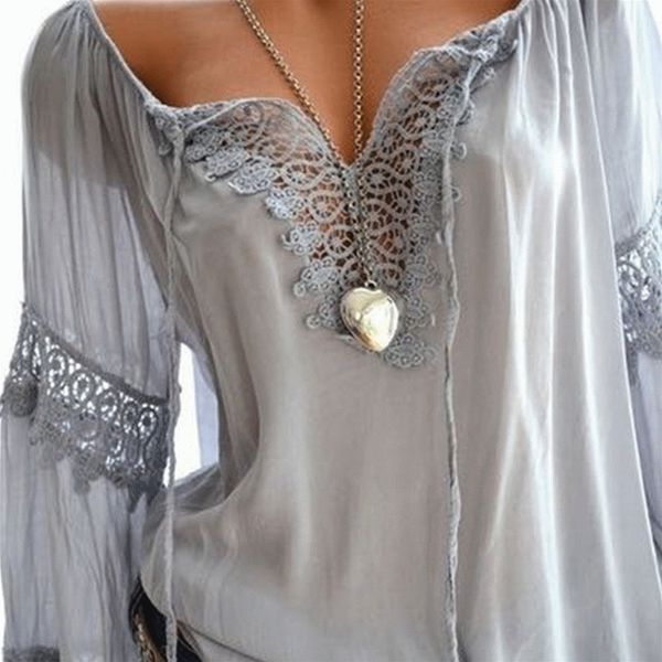 2020 new spring women regular lace patchwork blouse shirt casual v neck long sleeve female tunic plus size blusas mujer, White
2020 new spring women regular lace patchwork blouse shirt casual v neck long sleeve female tunic plus size blusas mujer, White