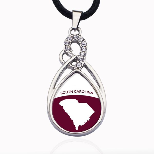 south carolina outline circle charm necklace jewelry fashion popular chain crystal grain pendant necklace, Silver
south carolina outline circle charm necklace jewelry fashion popular chain crystal grain pendant necklace, Silver