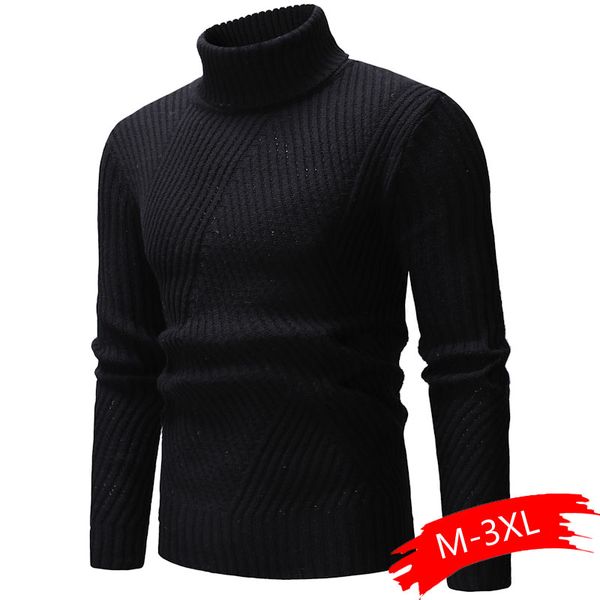 men high collar sweater 2019 autumn winter casual striped khitted warl long sleeve turtleneck sweater male thick wool pullovers, White;black
men high collar sweater 2019 autumn winter casual striped khitted warl long sleeve turtleneck sweater male thick wool pullovers, White;black