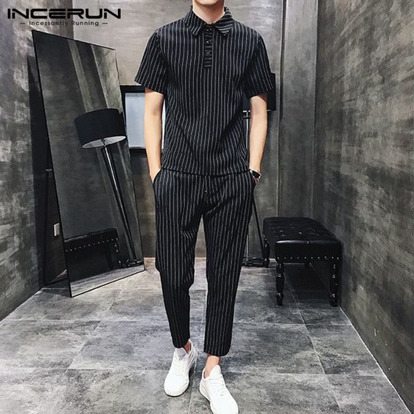 incerun men fashion striped sets short sleeve lapel shirts elastic waist pants summer vintage men casual suits 2 pieces s-5xl, Gray
incerun men fashion striped sets short sleeve lapel shirts elastic waist pants summer vintage men casual suits 2 pieces s-5xl, Gray