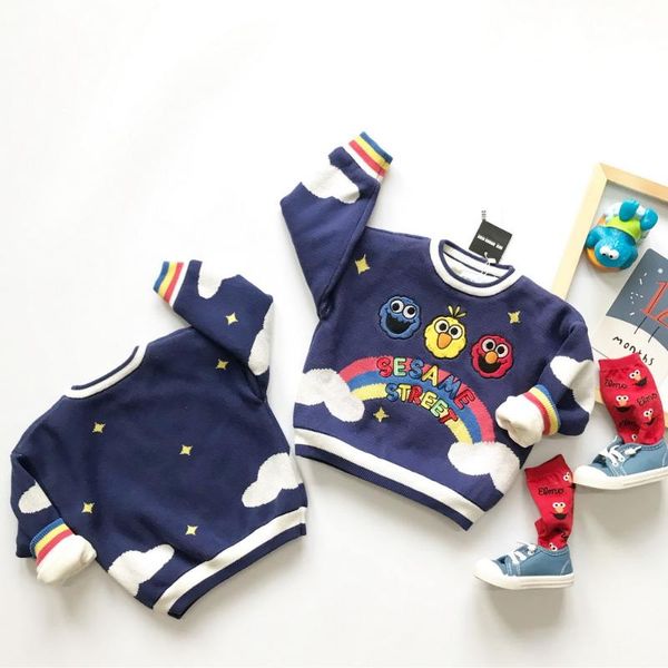 tonytaobaby children's clothing plush sweater cute cartoon rainbow embroidery plush thickened cotton knitting sweater, Blue
tonytaobaby children's clothing plush sweater cute cartoon rainbow embroidery plush thickened cotton knitting sweater, Blue