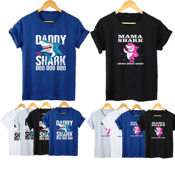 

2020 горячая футболка женщины лето новый бренд harajuku топы тройники мама акула унисекс топы повседневная базовая футболка горячая плюс раз, White