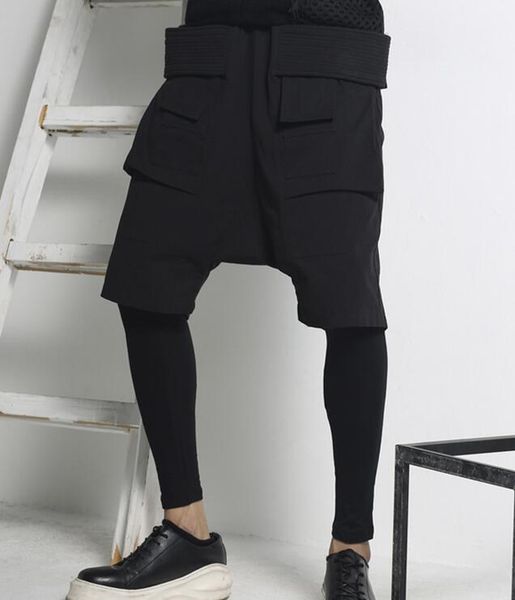 м-xl горячий 2019 весна мужской новая мода личности узкие леггинсы клеш из двух частей наряд, Black 
м-xl горячий 2019 весна мужской новая мода личности узкие леггинсы клеш из двух частей наряд, Black