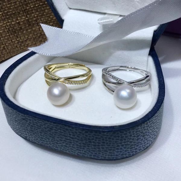 925 sterling silver 8-9mm natural freshwater pearl ring accessory jewelry resizable zircon engagement ring fancy gift for girls, Slivery;golden
925 sterling silver 8-9mm natural freshwater pearl ring accessory jewelry resizable zircon engagement ring fancy gift for girls, Slivery;golden
