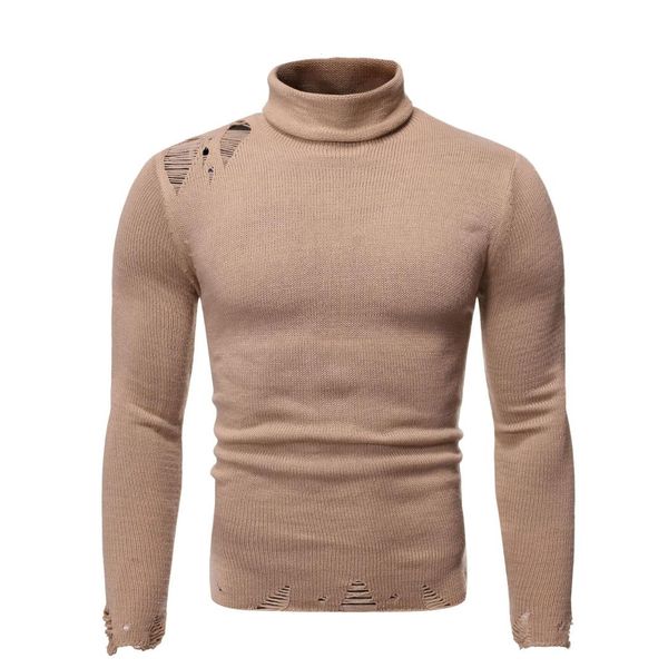 autumn winter new fashion men's casual pullover knitwear streetwear solid color hole-high neck homme sweaters, White;black
autumn winter new fashion men's casual pullover knitwear streetwear solid color hole-high neck homme sweaters, White;black