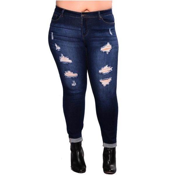 plus size 2xl-7xl new jeans women fashion high waist ripped jeans slim skinny women pencil pants, Blue
plus size 2xl-7xl new jeans women fashion high waist ripped jeans slim skinny women pencil pants, Blue