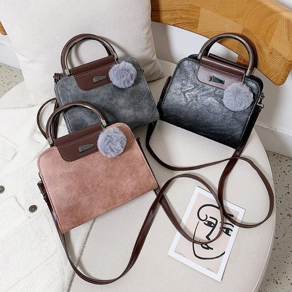 fashion vintage crossbody bag female solid color casual pompom pendant handbags durable pu leather shoulder messenger bags
fashion vintage crossbody bag female solid color casual pompom pendant handbags durable pu leather shoulder messenger bags