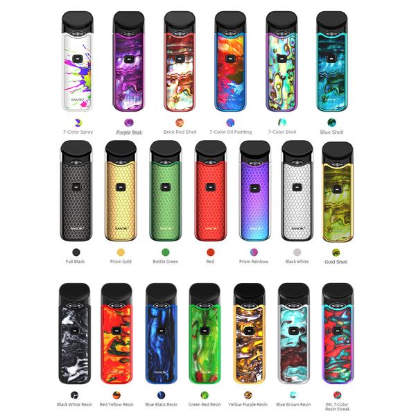 

SMOK Nord Kit 21 Colors 1100mAh Pod System Button-triggered with 3ml Nord Pod Cartridge Sub-ohm & MTL E-Cigs Kit 100% Authentic