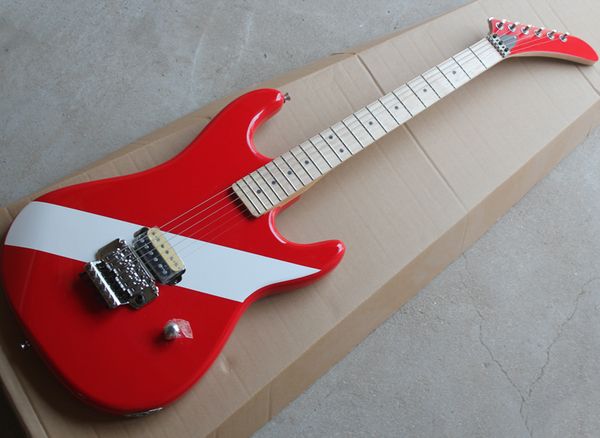 red kram electric guitar with white stripe,floyd rose,maple fretboard,can be customized as request
red kram electric guitar with white stripe,floyd rose,maple fretboard,can be customized as request