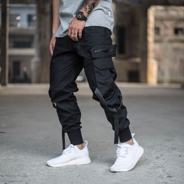 2019 men multi-pocket pants men streetwear punk cargo pant hip hop casual trousers joggers hombre, Black
2019 men multi-pocket pants men streetwear punk cargo pant hip hop casual trousers joggers hombre, Black