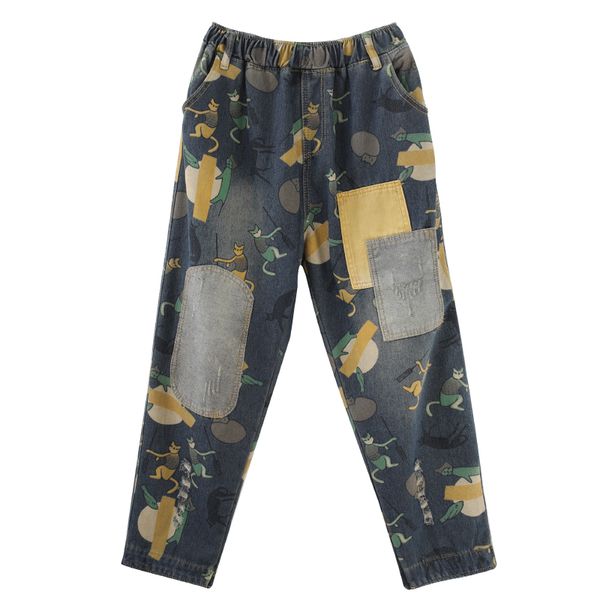 multicolor with embroidery harlan elastic waist big yards long leisure trousers, Blue
multicolor with embroidery harlan elastic waist big yards long leisure trousers, Blue