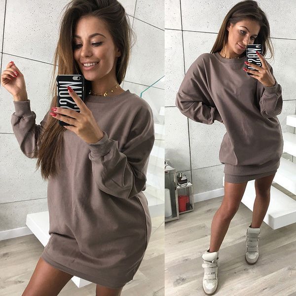 women sliod color sweatshirt dress robe pull longue couleur unie t-shirt casual solid tracksuit hoodies dress, Black;gray
women sliod color sweatshirt dress robe pull longue couleur unie t-shirt casual solid tracksuit hoodies dress, Black;gray