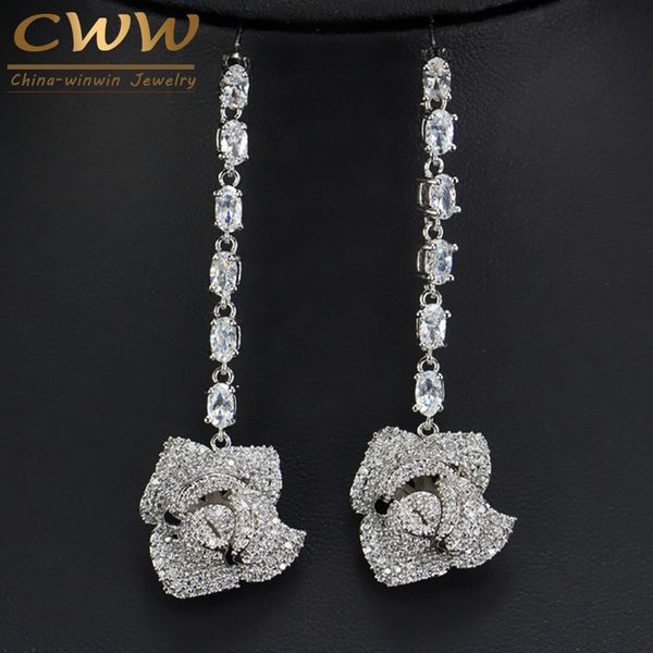cwwzircons flower drop 925 sterling silver pin cubic zircon stone long earrings fashion brand designer jewelry for women cz367
cwwzircons flower drop 925 sterling silver pin cubic zircon stone long earrings fashion brand designer jewelry for women cz367