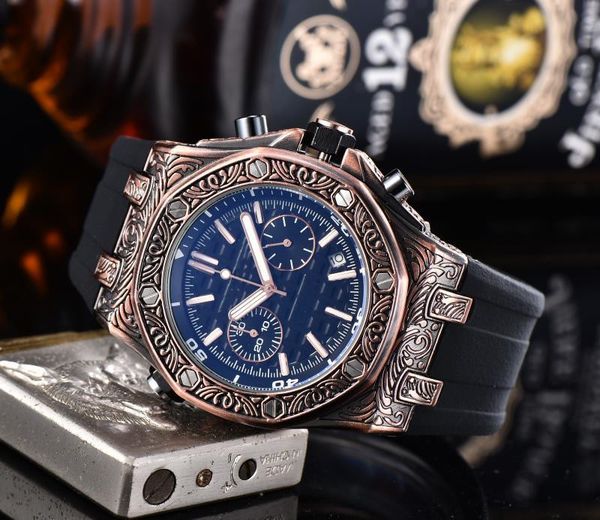 Деловые люди дизайнерские часы Резиновый ремень Резные наручные часы Royal Oak Offshore B 
Деловые люди дизайнерские часы Резиновый ремень Резные наручные часы Royal Oak Offshore B