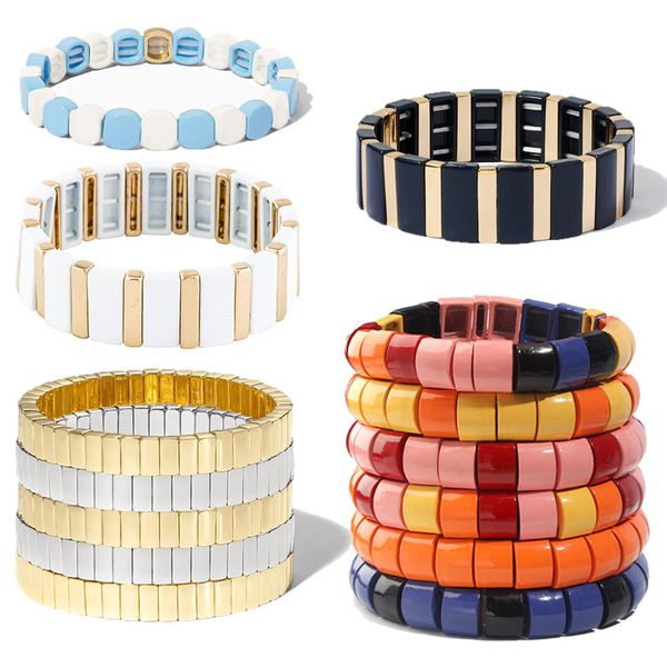 flatfoosie 2019 gold color enamel rainbow tile bracelet colorful enameled elastic tile arrow bead bracelet for women jewelry, Black
flatfoosie 2019 gold color enamel rainbow tile bracelet colorful enameled elastic tile arrow bead bracelet for women jewelry, Black