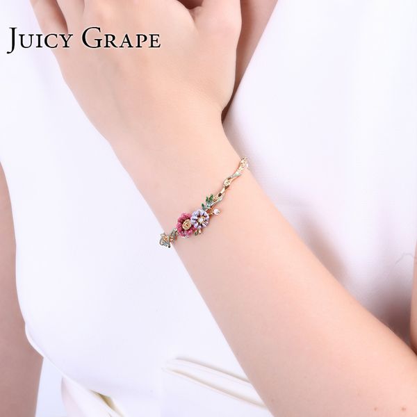 juicy grape enamel glaze multicolor flower bracelet natural pearl gilded flower bracelet for women fashion jewelry, Black
juicy grape enamel glaze multicolor flower bracelet natural pearl gilded flower bracelet for women fashion jewelry, Black