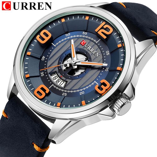 2019 curren leather watch men fashion blue quartz watches chronograph waterproof sport men's watch date dropshipping, Slivery;brown
2019 curren leather watch men fashion blue quartz watches chronograph waterproof sport men's watch date dropshipping, Slivery;brown