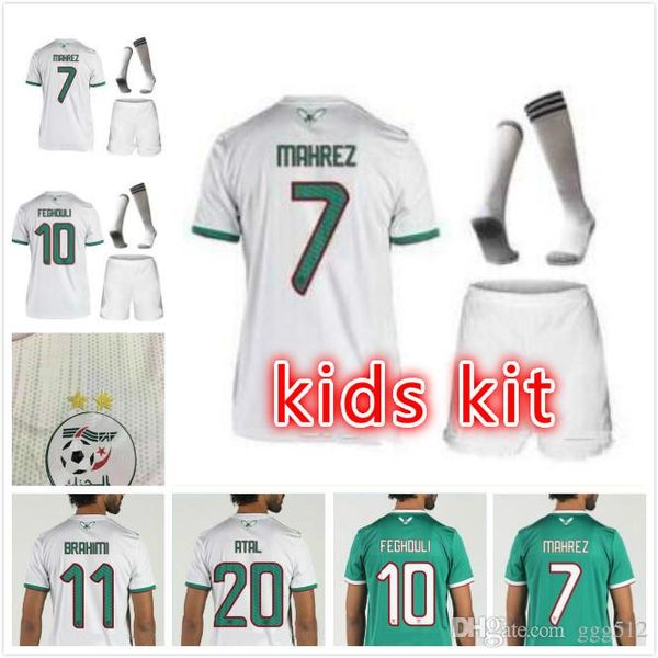 2019 algeria 2 stars kids kit home white soccer jersey 19 20 algeria #7 mahrez child soccer shirt #3 belhaj boy national team football, Black
2019 algeria 2 stars kids kit home white soccer jersey 19 20 algeria #7 mahrez child soccer shirt #3 belhaj boy national team football, Black