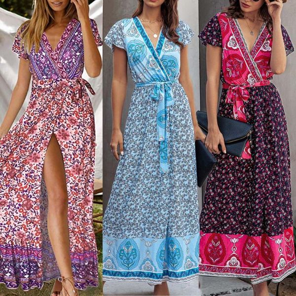 vestidos de verano 2020 summer dress women print boho floral long maxi dress short sleeve evening party beach sundress#j30, Black;gray
vestidos de verano 2020 summer dress women print boho floral long maxi dress short sleeve evening party beach sundress#j30, Black;gray