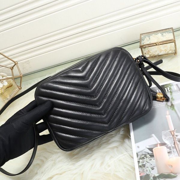 классический v форма щитка камеры тотализатор женская сумка овчины сумки модно кисточка натуральная кожа одного плеча crossbody сумки площад