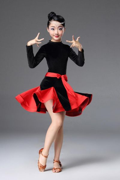children's female latin dance costumes jumpsuit professional practice long-sleeved dance clothes new opening, Black;red
children's female latin dance costumes jumpsuit professional practice long-sleeved dance clothes new opening, Black;red
