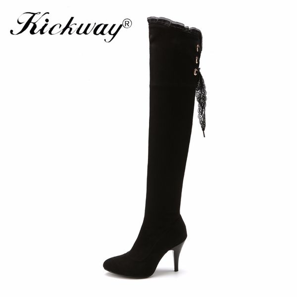 kickway 2017 new faux suede women over the knee boots lace up thin high heels women shoes soild winter warm plus size 47 48, Black
kickway 2017 new faux suede women over the knee boots lace up thin high heels women shoes soild winter warm plus size 47 48, Black