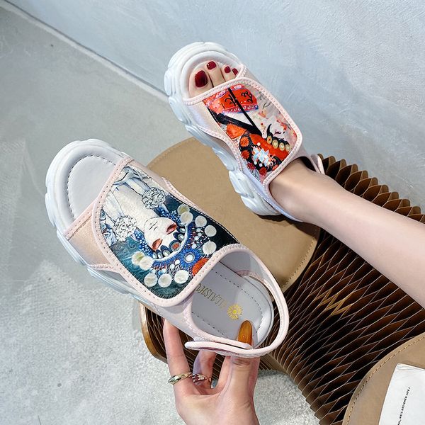 summer sandals women shake shoes thick wedges creepers platform open peep toe chinese style peking opera casual flats size 35-39, Black
summer sandals women shake shoes thick wedges creepers platform open peep toe chinese style peking opera casual flats size 35-39, Black