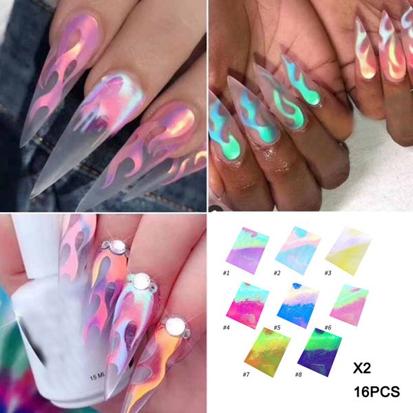 fashion women 16pcs nail art stickers polish professional glitter flame reflections tape adhesive foils diy decoration beauty, Black
fashion women 16pcs nail art stickers polish professional glitter flame reflections tape adhesive foils diy decoration beauty, Black