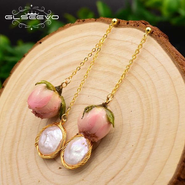 glseevo original natural fresh water baroque pearl handmade really flower drop earrings for women custom party jewellery ge0492 cj191209, Golden
glseevo original natural fresh water baroque pearl handmade really flower drop earrings for women custom party jewellery ge0492 cj191209, Golden