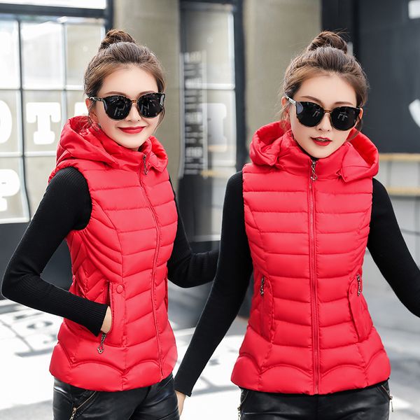 women autumn winter vest casual solid slim hooded sleeveless parkas coat two pocket waistcoat cotton padded vest female m-3xl, Black;white
women autumn winter vest casual solid slim hooded sleeveless parkas coat two pocket waistcoat cotton padded vest female m-3xl, Black;white