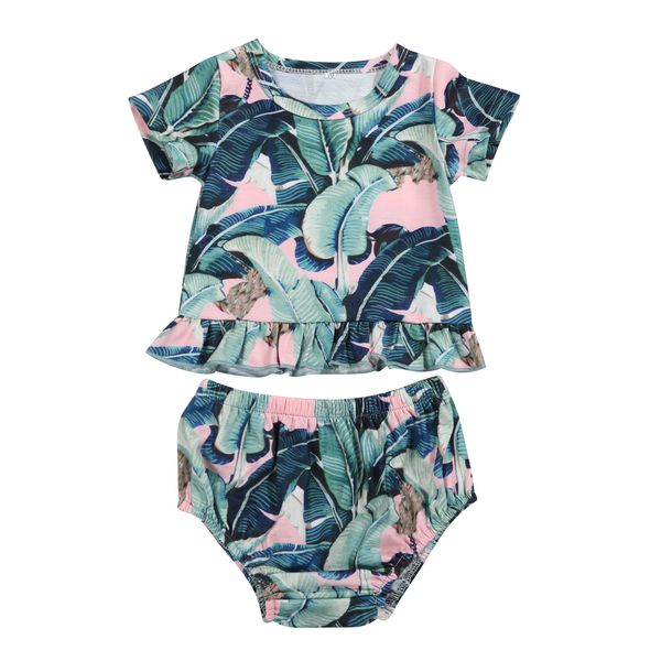 two piece leaves print clothes set newborn infant kids baby girl outfits clothes short sleeve t-shirt shorts clothes set, Pink;blue
two piece leaves print clothes set newborn infant kids baby girl outfits clothes short sleeve t-shirt shorts clothes set, Pink;blue