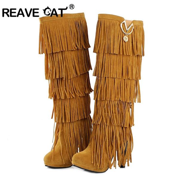 reave cat plus size 32-43 new flock winter fur women boots high heels knee boots fringe tassels fashion black brown red zl4150
reave cat plus size 32-43 new flock winter fur women boots high heels knee boots fringe tassels fashion black brown red zl4150