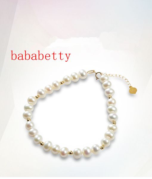 fashion simple natural freshwater pearl 6-7mm nearly circular bracelet 925 sterling silver clasp, Black
fashion simple natural freshwater pearl 6-7mm nearly circular bracelet 925 sterling silver clasp, Black
