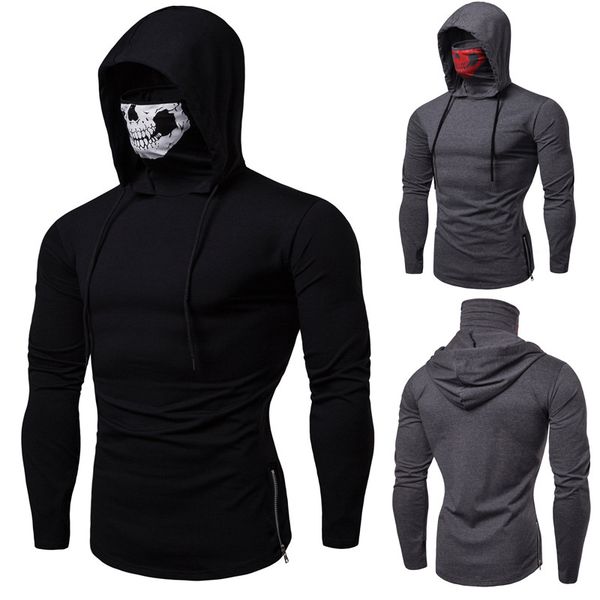2019 men's hoodies clothes new former single-wear personality game skull printing high-collar long sleeves, Black
2019 men's hoodies clothes new former single-wear personality game skull printing high-collar long sleeves, Black