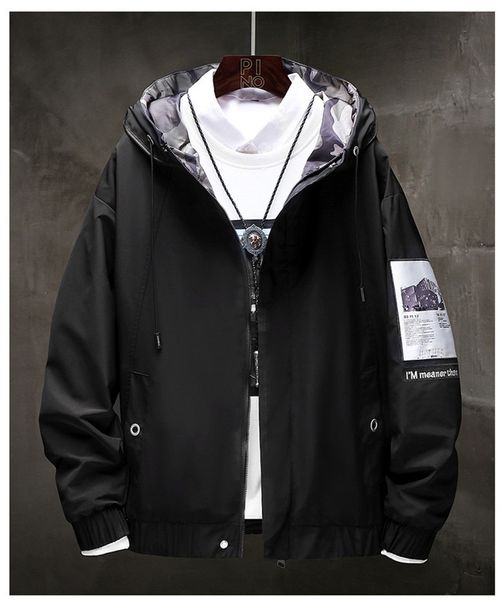 designer solid color mens jacket pattern print sleeve fashion zipper fly clothes camouflage hat casual jacket, Black;brown
designer solid color mens jacket pattern print sleeve fashion zipper fly clothes camouflage hat casual jacket, Black;brown