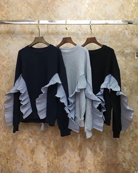autumn early 2019 new women's round collar, irregular stripes, pleats, stitching and decorating long-sleeved 100-jacket 1006, Black
autumn early 2019 new women's round collar, irregular stripes, pleats, stitching and decorating long-sleeved 100-jacket 1006, Black