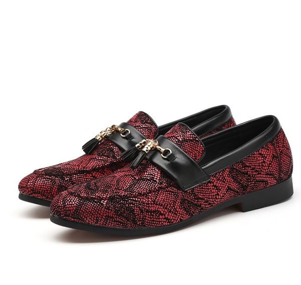 personality tassel snakeskin pattern dress shoes 2020 new style doug casual leather shoes nightclub christmas party shoes, Black 
personality tassel snakeskin pattern dress shoes 2020 new style doug casual leather shoes nightclub christmas party shoes, Black