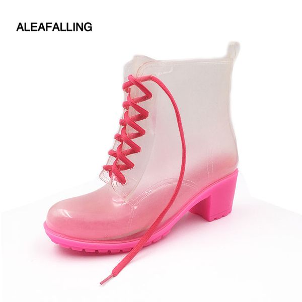 aleafalling fashion transparent bright colorful waterproof rainboots lace up pvc good woman boots crystal platform shoes w160, Black
aleafalling fashion transparent bright colorful waterproof rainboots lace up pvc good woman boots crystal platform shoes w160, Black