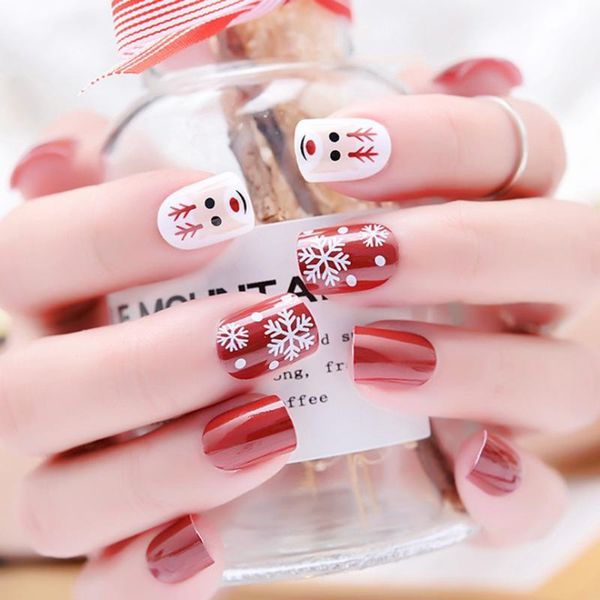 new 24pcs fake nails with christmas snowflake elk designs artificial nail new year fake nail art tips christmas gift decoration, Red;gold
new 24pcs fake nails with christmas snowflake elk designs artificial nail new year fake nail art tips christmas gift decoration, Red;gold