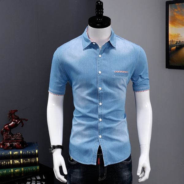 men's dress shirts mens 2021 cotton slim fit shirt denim summer short sleeve fashion korean style size l xl xxl xxxl, White;black
men's dress shirts mens 2021 cotton slim fit shirt denim summer short sleeve fashion korean style size l xl xxl xxxl, White;black