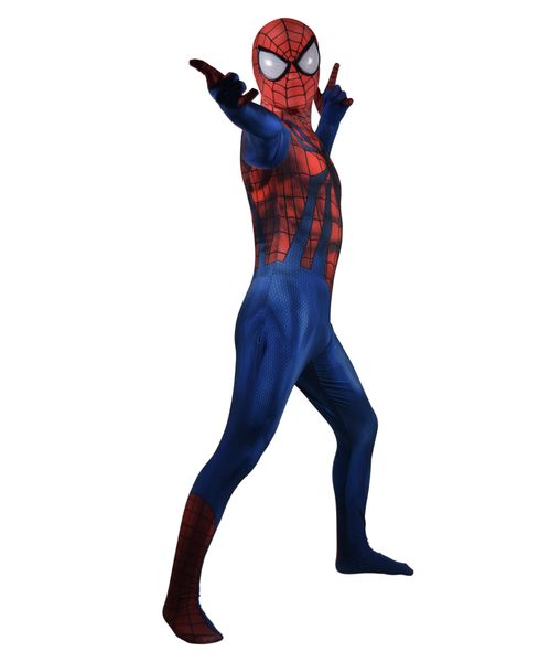 

3d print ben reilly spider-man cosplay costume lycra spiderman zentai bodysuit halloween party suit, Black;red