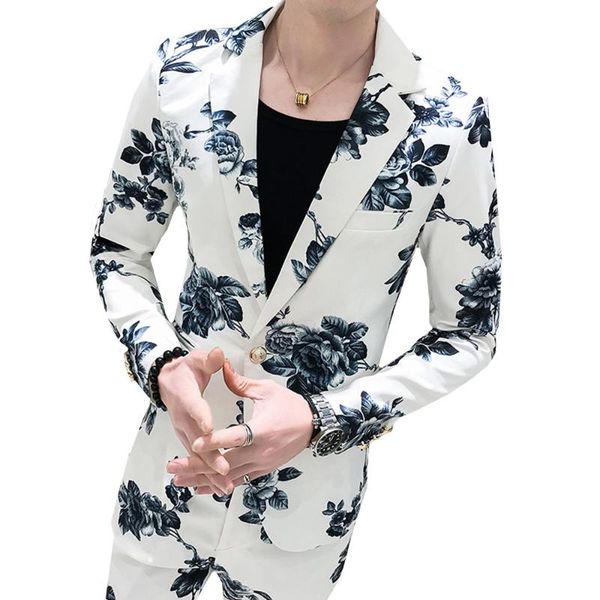 floral print suits men's party fashion slim (blazer+ pants) fashion flower suit male banquet british style business casual set, White;black
floral print suits men's party fashion slim (blazer+ pants) fashion flower suit male banquet british style business casual set, White;black