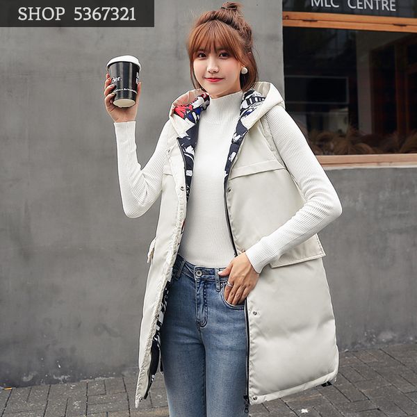 2019 long fund both sides clothes even hat vest ma'am down cotton keep warm vest, Black;white
2019 long fund both sides clothes even hat vest ma'am down cotton keep warm vest, Black;white