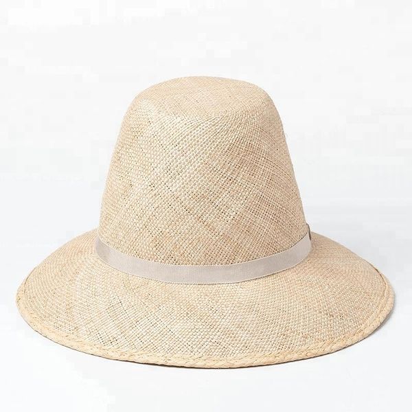 deluxe natural straw sun hat for women decorative