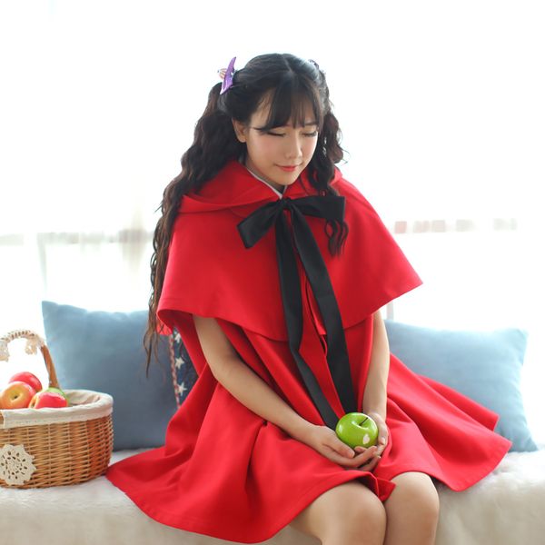 cute red/black women's coat sweet two piece hooded poncho jacket by dolly delly
cute red/black women's coat sweet two piece hooded poncho jacket by dolly delly