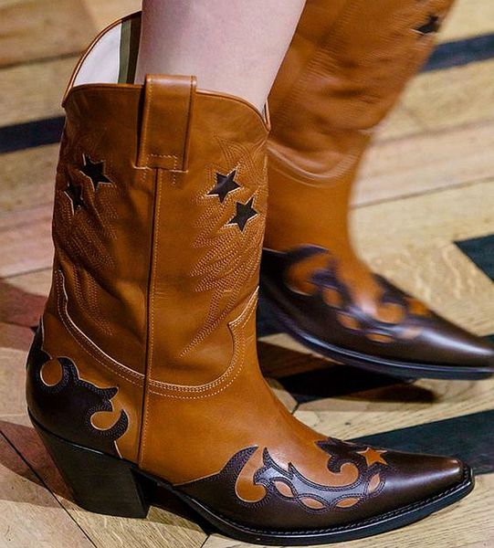 prova perfetto british women boots color matching high boots western fashion cowboy embroider short mid-calf, Black
prova perfetto british women boots color matching high boots western fashion cowboy embroider short mid-calf, Black