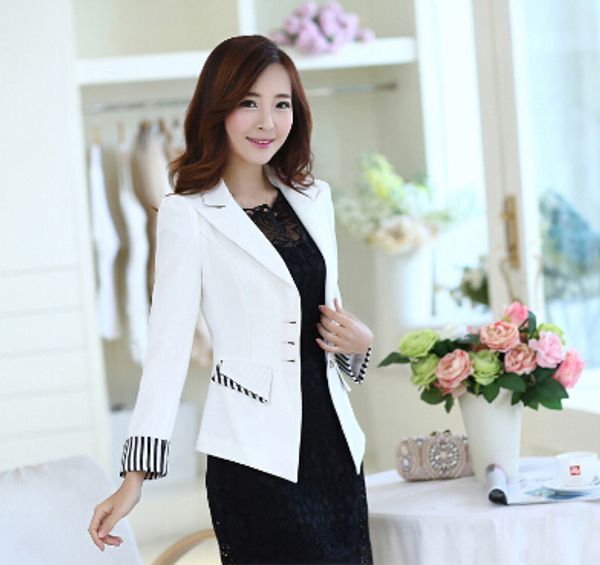 j61692 grey fashion blazer jacket business suit, White;black
j61692 grey fashion blazer jacket business suit, White;black