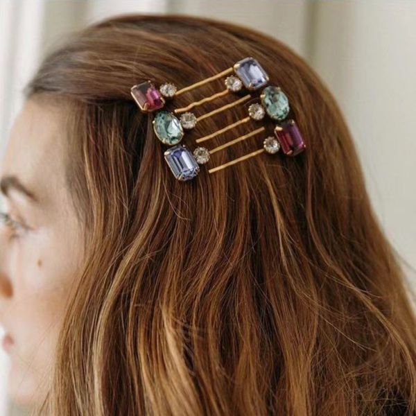 6 pcs korean rhinestone hair pins hair jewelry colorful crystal barrette hairpin set bobby pin christmas gifts hair accessories, White;golden
6 pcs korean rhinestone hair pins hair jewelry colorful crystal barrette hairpin set bobby pin christmas gifts hair accessories, White;golden