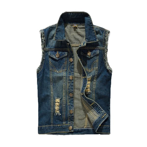 brand new men's denim vest fashion retro tattered broken hole fit slim casual denim vest for men 6xl ae813, Black;white
brand new men's denim vest fashion retro tattered broken hole fit slim casual denim vest for men 6xl ae813, Black;white