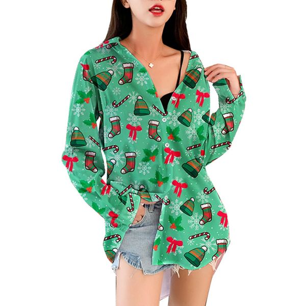 2019 autumn couple blouse women fashion new style casual snowflakes printed christmas shirt plus size vintage floral blous, White;black
2019 autumn couple blouse women fashion new style casual snowflakes printed christmas shirt plus size vintage floral blous, White;black
